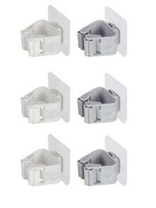 2/6pcs No Drill Seamless Mop Clip Wall Mount Mop Broom Hanger Storage Rack, Strong Adhesive Mop Wall Clip