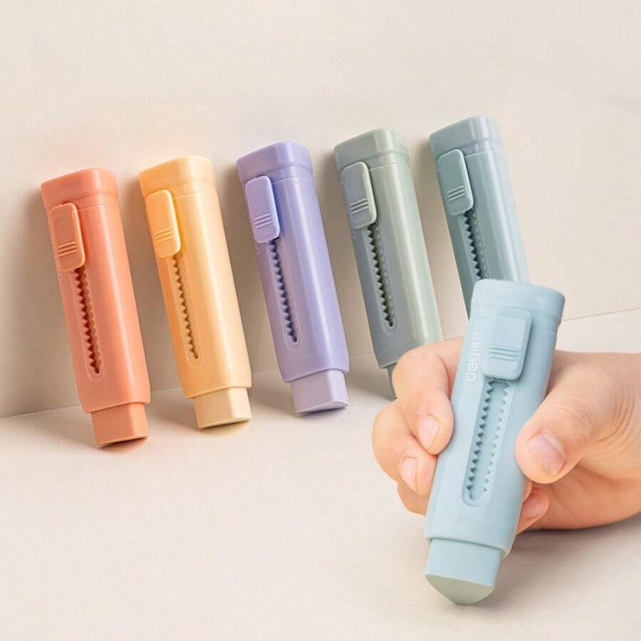 1 pièce Gomme rétractable colorée, gomme à résidu et tache minimaux - Multicolore - Voir 1