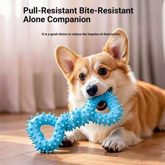 Juguete de masticar de hueso de goma resistente, adecuado para perros medianos y pequeños en etapa de dentición, juguete de masticar para perros