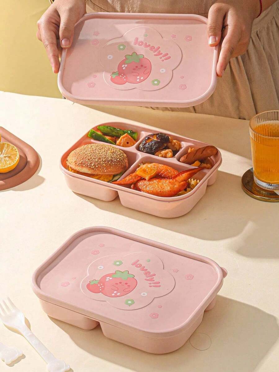 一套便当盒套装，三格分隔式成人午餐盒，带分隔板、餐具，可微波炉加热和洗碗机清洗，适合午餐、零食、上学和旅行。