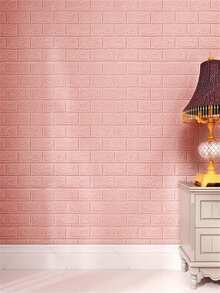 Brick Wall Stickers, Self-Adhesive Waterproof Easy To Clean, Anti-Collision Soundproof, Modern Style, Suitable For Living Room, Bedroom, TV Background Wall, DIY Decoration, Wall Renovation, Upgrade The Feel! Suitable For Birthday, Anniversary, Valentine's Day, Christmas, Wedding And Other Occasions. Also Suitable For Back To School Season, Graduation Season, Halloween, Christmas, National Day Party, Gathering, Teacher's Day Gifts, Etc. - Coral Orange - View 3