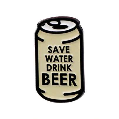 "SAVE WATER DRINK BEER"Enamel Pin Brooch Pines Lapel Pins Badge On Backpack Clothing Accessories Jewelry Gifts