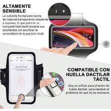 Brazalete para Teléfono, Funda para Teléfono con Brazalete Deportivo, Correa Ajustable con Banda Reflectante,  15 Pro/15/14 Pro/14, Galaxy S23, Banda Ajustable, Resistente al Agua (6.8pulgadas),37423419 - Multicolor - Ver 2