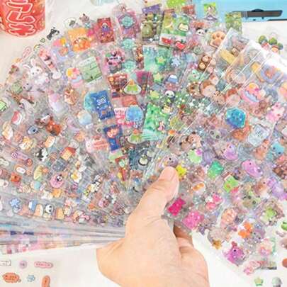 10pcs Cute Mini Stickers, Suitable For Decorating Animals, Food & Drinks, Scrapbooks, Frames, Phone Cases, Diaries