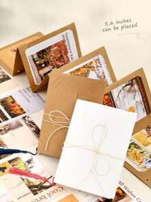 DIY Hanging Photo Album, Wall Decor Photo Album, 5/6 Inch Universal DIY Photo Collection, One-Piece Paper Display Frame Album, Photo Postcard Album, Can Be Used As Birthday Gift, Graduation Gift, Back To School Gift, Life Record, Christmas, Wedding Guest Book And Anniversary (Comes With Rope + Random Color Tassel) - Multicolor - View 4