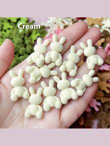 1/5/10 颗迷你植绒兔子珠子，带蓬松毛外套，适合 DIY 手工艺品、发饰、情人节和斋月礼物，可用于制作发夹、钥匙扣、剪贴簿等。