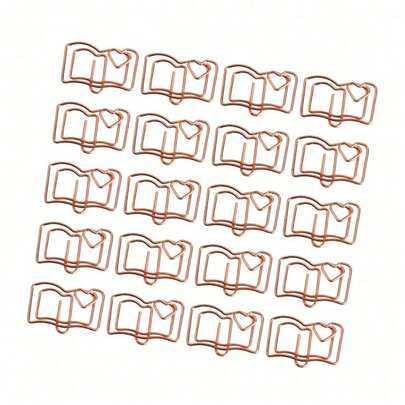 20 Stück Bücher-förmige Büroklammern, süße kleine Metall-Lesezeichen, Mini-Lesezeichen-Clips, Bürobedarf, Geschenke/Planer-Clips (Bücher-Form), Schulanfang, Schulmaterial