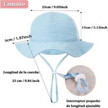 Sombrero de Sol para Bebé, Sombrero de Bebé Niña y Niño de 3 a 12 Meses, Gorro ala Ancha de Sol con Puro Algodón, Gorro de Playa para Días de Campo o Salir para Bebés y Niños Pequeños,36984360 - Café integral - Ver 6