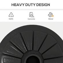 Outsunny 29lbs Concrete Round Patio Umbrella Base Stand, Heavy Duty Umbrella Holder With Steel Pole, Parasol Stand For Patio, Outdoor, Backyard, Black - màu đen - Xem 4