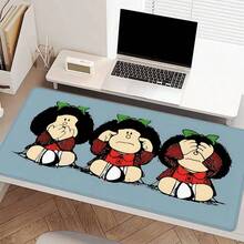 Tấm lót chuột hoạt hình Anime dễ thương màu xanh dương, tấm lót chuột chơi game cỡ lớn, đế cao su chống trượt, viền may chắc chắn, kích thước XL, dành cho bàn làm việc, máy tính xách tay, máy tính để bàn, kích thước 35.4x15.7 inch, thích hợp cho gia đình, văn phòng và game thủ. - Hoạt hình - Xem 3