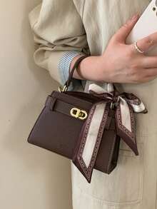 Mini Fashionable Versatile Solid Color Casual Handbag For Women - Coffee - View 3