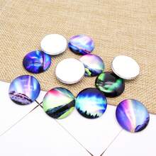 30pcs Aurora Pattern Glass Cabochons, Suitable For Jewelry Making, DIY Pendant, Bracelet, Keychain And More - Mixed - View 5