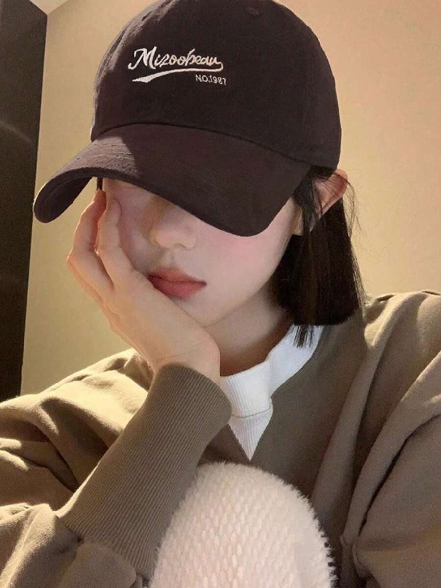 1 chiếc mũ lưỡi trai thêu chữ "Goodvibes", mũ thời trang đường phố, mũ chống nắng ngoài trời, mũ thường ngày cho mùa xuân, mùa thu, du lịch, bãi biển, kỳ nghỉ, lễ hội. - Nhiều màu - Xem 1