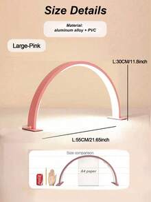 1pc Portable Semi-Circle LED Light, Size 21.56 Inch/15.35 Inch, White/Pink/Black, With Control Button, USB Powered, 3-Color Dimmable, Suitable For Manicure, Eyelash Extension, Tattoo And Skincare, Can Be Used As Beauty Salon Lighting - Multicolor - View 16