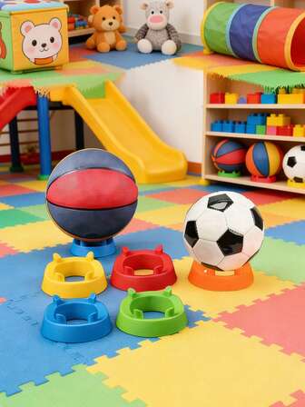 5pcs Ball Stand Basketball Soccer Ball Bracket Holder Four-Corner Rack Support Base For For Volleyball Rugby Display Stand