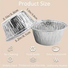 10/30/50个装 105毫升（3.5盎司）一次性铝箔烘焙杯 - 不粘，适用于空气炸锅/烧烤/甜点（易于清洗） - 彩色 - 查看 5