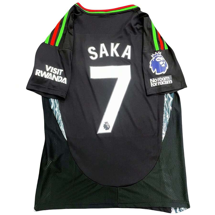 24-25 Away Bukayo Saka #7 Short-Sleeved Black Fans Version Football Jersey - trắng - Xem 1