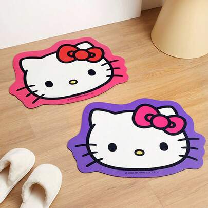  Felpudo antideslizante de peluche de Hello Kitty de Miniso x Sanrio, decoración del hogar multicolor