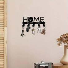 HELLOYOUNG 1pc "Warm Home" Key Holder, Heavy Duty Metal Entryway Organizer Rack With Crossbar. 5.91 Inch Modern Wall Hooks For Hanging Keys And Hats, Durable For Indoor/Outdoor Use, Ideal Housewarming Gift, Suitable For Room Decor - Multicolor - View 12