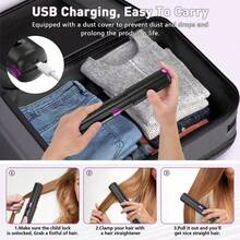 Máy uốn và duỗi tóc mini không dây 2 trong 1, 7 chế độ nhiệt, máy uốn tóc gốm mini, dụng cụ tạo kiểu tóc sạc USB, phù hợp cho gia đình, du lịch, sử dụng tại salon, và cũng là món quà tuyệt vời cho bạn bè và người thân trong dịp lễ, pin 4500mAh. - Nhiều màu - Xem 11