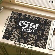 1pc Coffee Print Pattern Drainage Mat/Absorbent Mat/Drying Mat For Coffee Maker, Tableware - Absorbent Polyester Desktop Protective Mat With Rubber Anti-Slip Pad, For Kitchen Counter Decor, Home Bar And Dining Table - MultiWarna - View 15