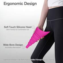 Foldable Female Urinal Device Portable Urinal For Women Pee Funnel For Women Travel, She Pee Cup For Women Stand To Pee Womens Urinal Funnel With Tube Case - 中紫紅色 - 查看 3