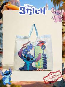 Disney 1 Pc Lilo & Stitch Printed Reusable Tote Bag, High-Capacity Cute Cartoon HandBag , Lightweight Foldable Grocery Bag ,For Women/Girls/Students,Ideal For Shopping ,Daily Use, Casual Outings - Multicolor - View 2