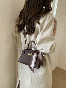 Mini Fashionable Versatile Solid Color Casual Handbag For Women - Coffee - View 7