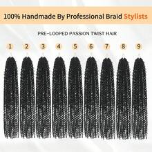 1/9 Packs 14/18/22 Inch Boho Passion Twist Crochet Hair Passion Twist Hair Pre Looped Goddess Crochet Twists Bohemian Crochet Braids With Curly Ends Boho Braids Crochet Hair For Women - Multicolor - View 5