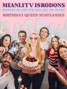 1pc "Birthday Queen" Glasses, Suitable For Birthday Party Gift, Accessory, Party Favor, Christmas - Pink - View 8