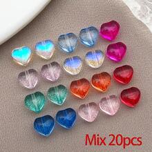 20pcs Heart Transparent Glass Beads Valentine's Day Glass Heart Crystal Spacer Loose Beads For Women DIY Jewelry Making Craftings Bracelets Necklaces Earrings Beading Projects - Multicolor - View 22