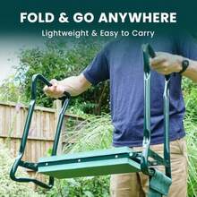 Green Haven Garden Kneeler Seat With Handles And Tool Bag 2 In 1 Gardening Kneeling Stool For Senior Citizens Foldable Garden Stool Kneeler And Seat Lightweight Heavy Duty And Portable - 綠色 - 查看 5