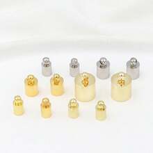 Cord Ends Caps Leather Cord Clasp For DIY Tassel Bracelet Necklace Pendant Jewelry Making - Bạc - Xem 1