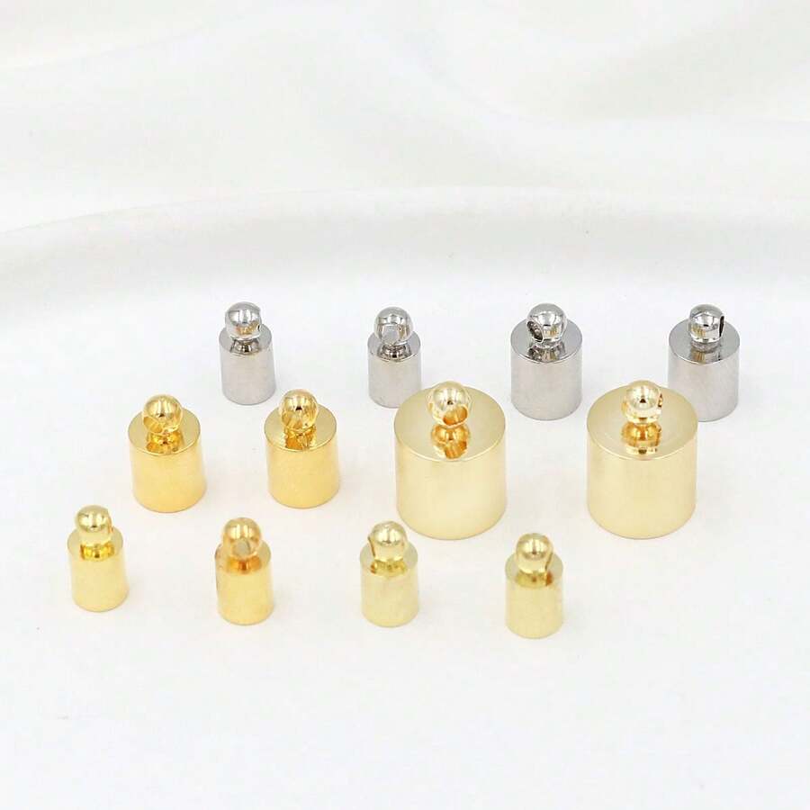 Cord Ends Caps Leather Cord Clasp For DIY Tassel Bracelet Necklace Pendant Jewelry Making - Bạc - Xem 1