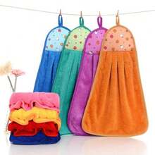 1PCS Decorative Kitchen Hand Towel With Apple Print, Turquoise Microfiber, Hanging Loop Design - Màu vàng - Xem 4