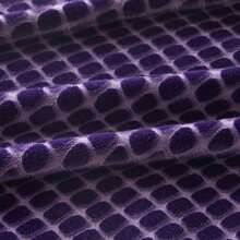 Oversized King Fleece Blanket 120x120 Inches, Seamless Soft Cozy 3D Jacquard Flannel Blanket 10'x10' Extra Large For Bed, Sofa, Couch, Travel & Camping, California King Throw, Purple - Wave CT21NV - 紫色 - 方塊圖案 - 查看 5