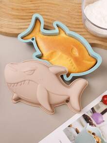 1pc Silicone Cake Mold Baking Tool, Ocean Animal Shark Shaped Large Silicone Cake Mold DIY Cake Pan, Baking Tool, Cake Pan, Mousse Pan, Kitchen Baking, Chocolate Mousse Jelly Wax Mold, Baking Tool - Multicolor - View 4