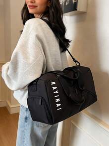 Túi du lịch thể thao unisex - Túi đeo vai tập gym dung tích lớn với ngăn khóa kéo riêng biệt cho đồ ướt/khô, túi thể thao đa năng dùng cho yoga, hoạt động ngoài trời và đi làm, lớp lót polyester chống ẩm, unisex, 4 lựa chọn màu sắc. - Nhiều màu - Xem 6