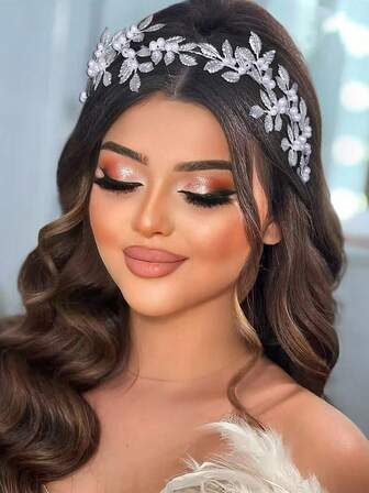 1 pieza Diadema nupcial de hoja de aleación elegante hecha a mano, accesorios para el cabello de mujer para boda, fiesta, fotografía, celebración festiva, regalo