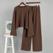 Women Sports Sweater Co-Ords - Brown - View 10