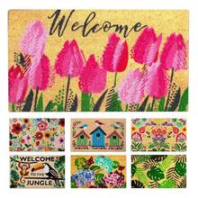 Coir Doormat, Front Door Mats Outdoor, Funny Welcome Mat Outdoor, Front Door Mat For Home Entrance, Door Mat Outside Entrance, Welcome Mat Indoor 16\X27.5\ (Tulips) - 鬱金香 - 查看 1
