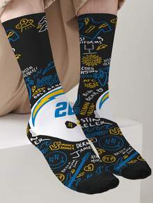 1 Pair Of Super Wrist-Themed Socks With 360° All-Over Print Featuring Novel And Playful Patterns-Stylish, Unique, And Perfect For Streetwear. - Multicolor - View 3