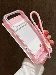 1pc Minimalist Dopamine Colorful Frame Phone Case, Compatible With IPhone 17/17 Air/17 Pro/17 Pro Max/16/16 Pro/16 Plus/16 Pro Max/15 14 13 12 Pro Max 11, Matte Transparent Full Body Protective Shockproof Case - Pink - View 5