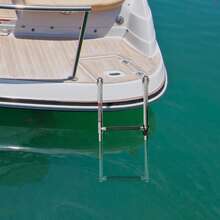 2-Step Stainless Steel Telescoping Boat Ladder, 270° Rotatable, Anti-Slip Pedals, Heavy Duty, Easy Install For Yachts, Pools, Max Load 330.69lbs - Silver - View 2