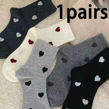 6 đôi tất nữ cao đến đầu gối, màu sắc ngẫu nhiên, thoải mái, thoáng khí, kiểu dáng thường ngày, có thể giặt máy. - Nhiều màu - Xem 11