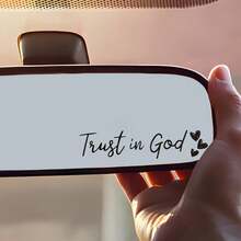 Rückspiegel Aufkleber, "Vertraue auf Gott" herzförmige dekorative inspirierende Auto Spiegel Aufkleber - halbtransparent, selbstklebend, geeignet für Glasoberflächen und religiöse Themen - A - Übersicht 6