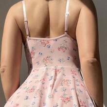 1 PC Women's Floral Sheer Mesh Lingerie Set In Pink With Color Block Design, Delicate Lace Straps & See-Through Details For A Playfully Alluring Look, Perfect For Dates, Parties, Night Out Events And Romantic Home Moments - Hồng - Xem 6