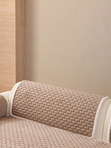 1pc Veet Washable Non-Slip L-Shaped Sofa Cover, Fits 3-Seater Sofa, Quilted Design, Magnetic Closure, Pet-Friendly Protection - Gray Velvet Sofa Cover