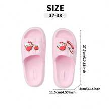 Miniso Sanrio Hello Kitty 女款室內浴室拖鞋 (尺寸 35-36) - 舒適柔軟材質，精緻卡通徽章細節，防水設計，適用於浴室/臥室 (1雙) - 粉色 - 查看 10