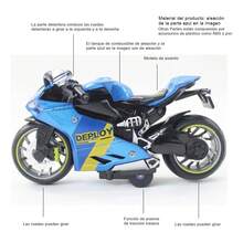 TendenciaNiño Alear Kawasaki Motocicleta Juguete Carros Escala 1:14Calidad premium - Ducati blanca - Ver 3